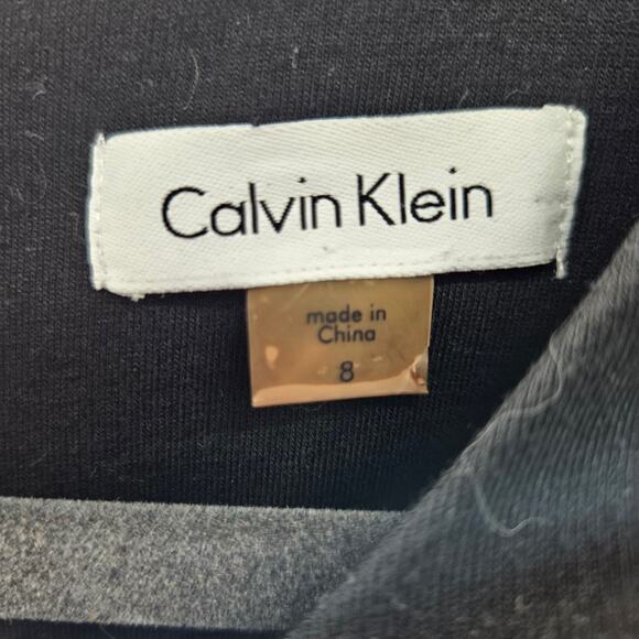 Calvin Klein Striped Hem A-Line Dress Women's size 8 Black - Picture 5 of 5